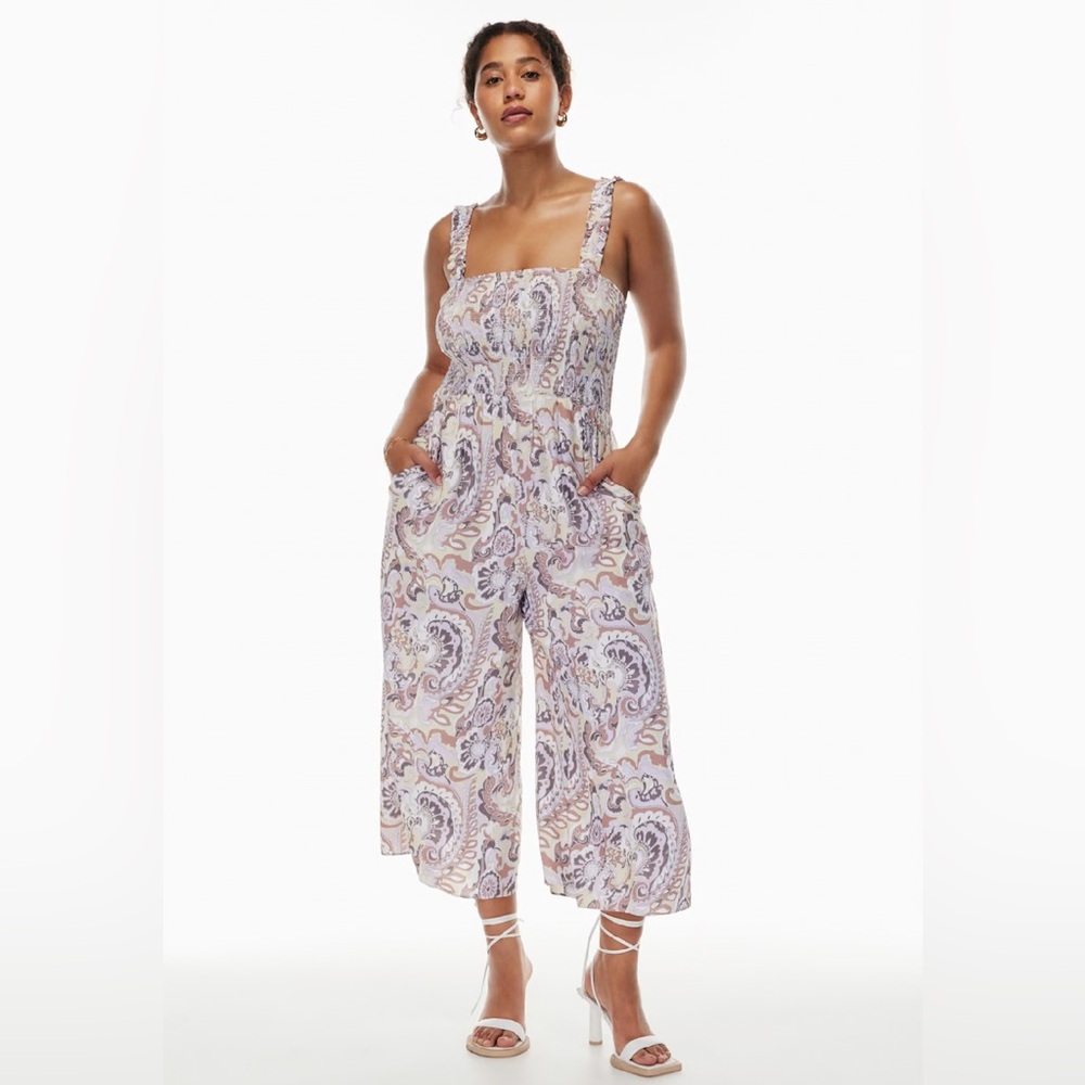 Smocked Jumpsuit Women’s XS Smocked Ditsy Floral Wide-Leg